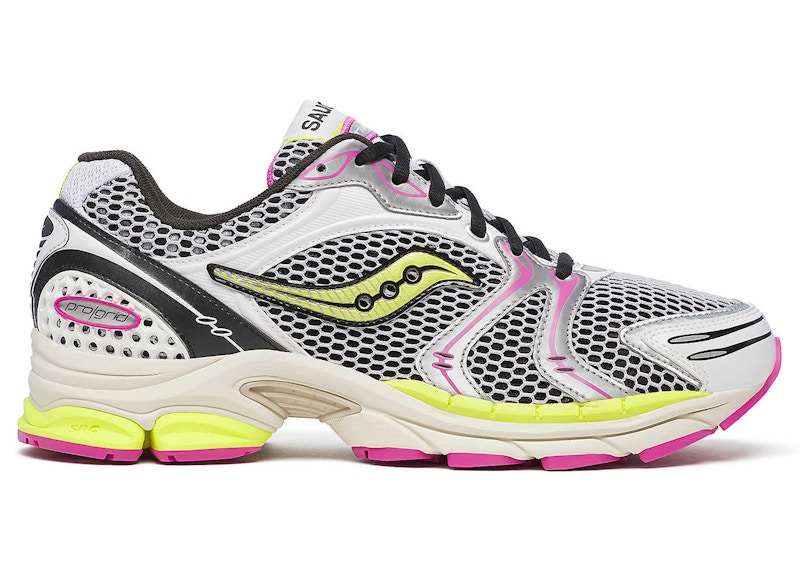 Pre-owned Saucony Men's  Progrid Triumph 4 Pink Sneakers In White/fluo In Multi