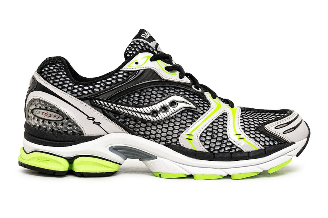 Click to view more detailed imagery on our partner's website Pre-owned Saucony Progrid Triumph 4 Black Silver In Black/silver/speed Green