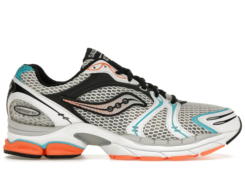 Pre-owned Saucony Men's Progrid Triumph 4 Orange Sneakers In White/silver/teal In Multi