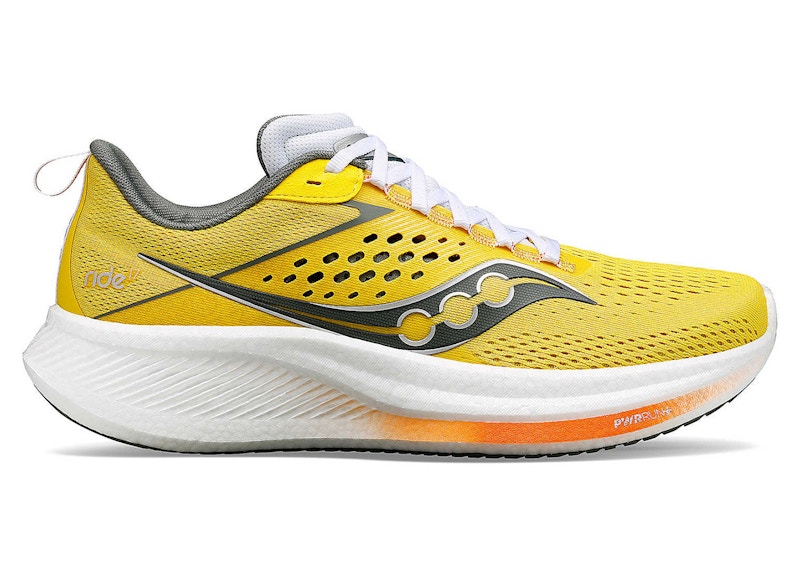 Pre-owned Saucony Men's Ride 17 Sneakers In Canary/bough In Yellow