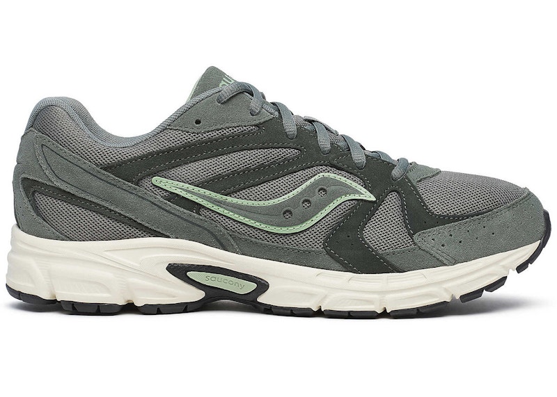 Pre-owned Saucony Men's  Ride Millennium Suede Sneakers In Olive/off White