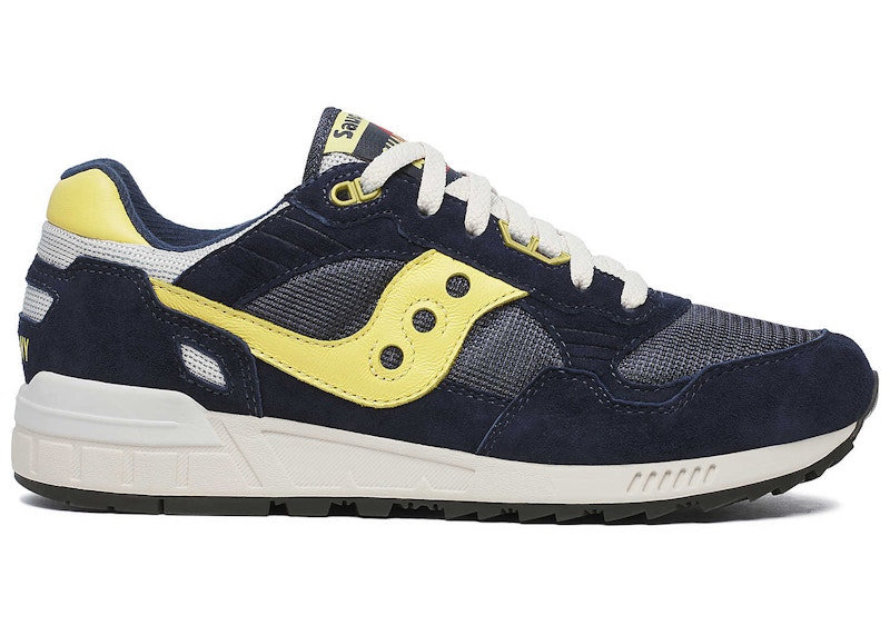 Pre-owned Saucony Men's  Shadow 5000 Navy Sneakers In Blue/yellow In Multi
