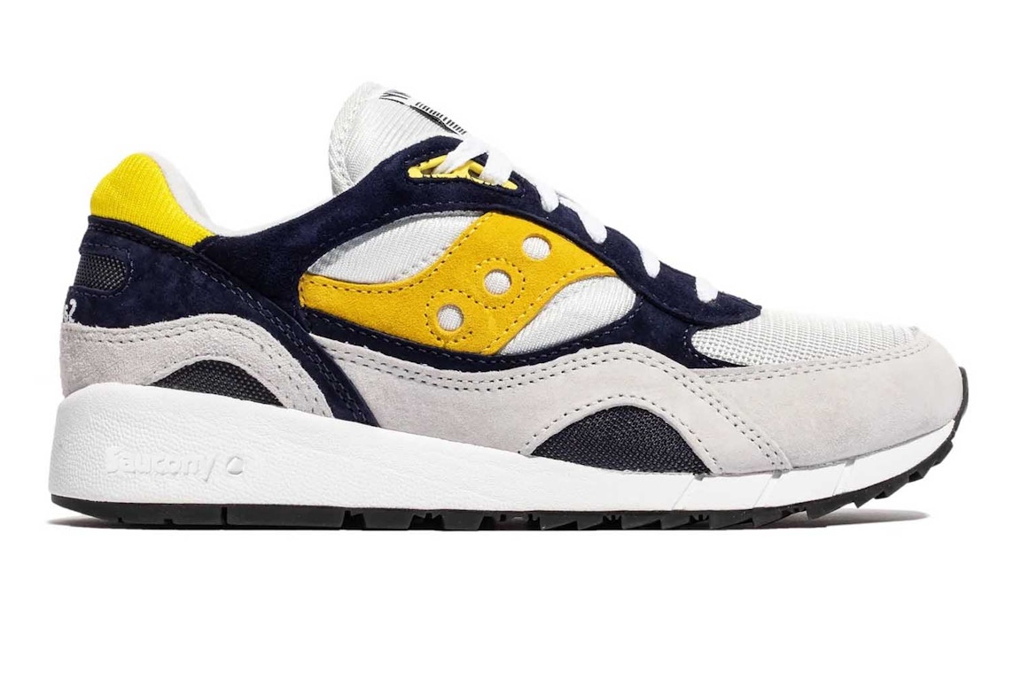 Click to view more detailed imagery on our partner's website Pre-owned Saucony Shadow 6000 Grey Navy Yellow In Grey/blue/yellow