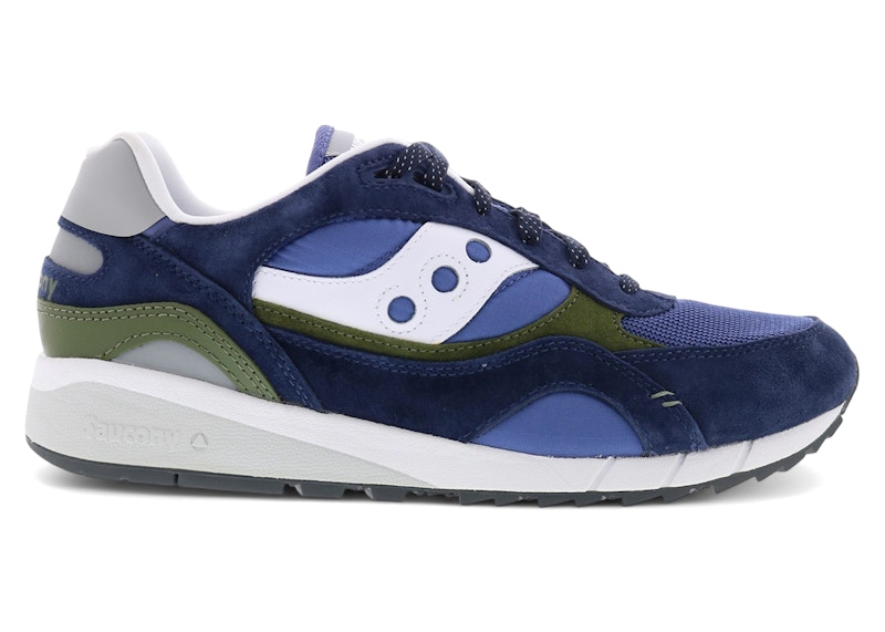 Pre-owned Saucony Men's Shadow 6000 Olive Sneakers In Navy Blue/white In Multi