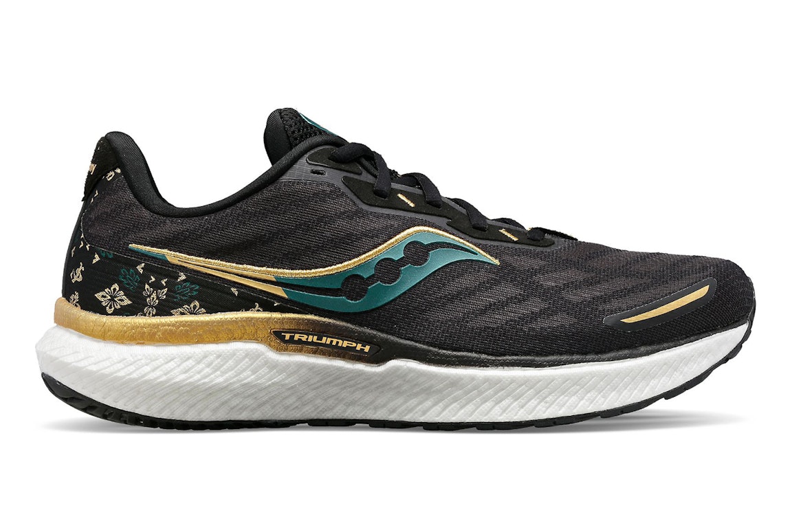 Pre-owned Saucony Triumph 19 Tokyo Amulet In Black/green/gold