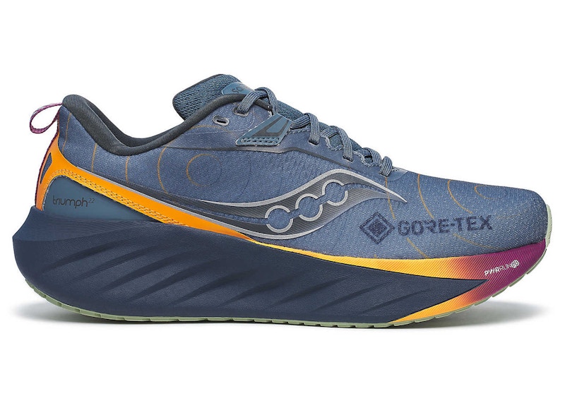 Pre-owned Saucony Men's Triumph 22 Goretex Sneakers In Mirage/navy Blue