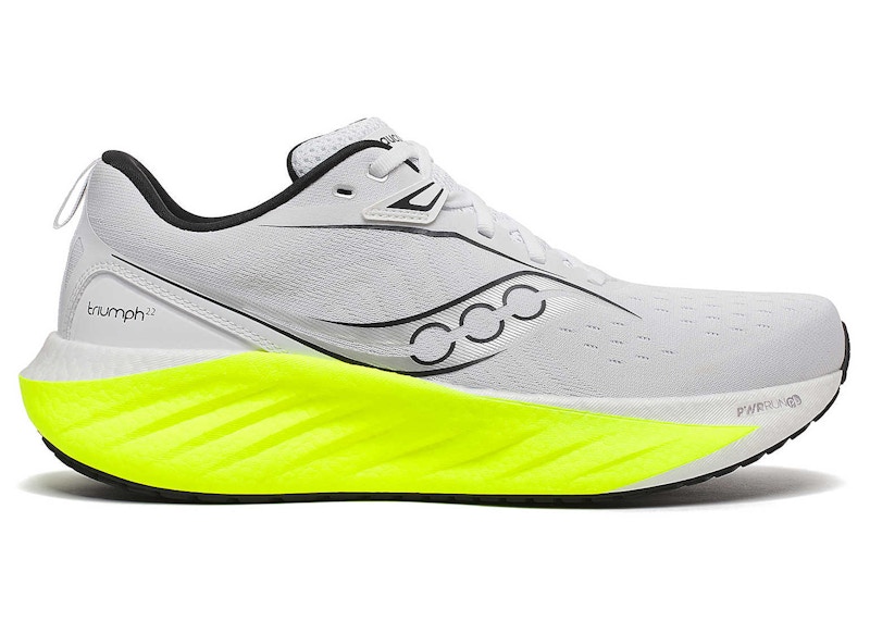 Pre-owned Saucony Men's Triumph 22 Sneakers In White/citron In Multi