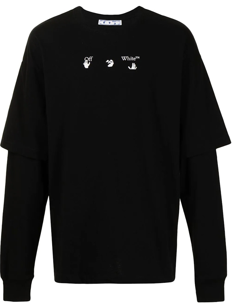 OFF-WHITE Marker Arrow Double Sleeved L/S T-shirt Black/Grey Men