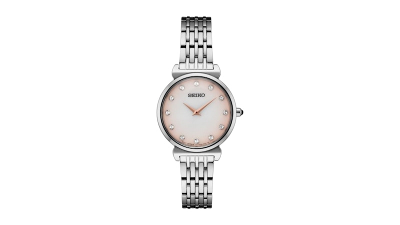 Pre-owned Seiko Women's  Diamond Accent Sfq803p1 Watch In Stainless Steel In Silver