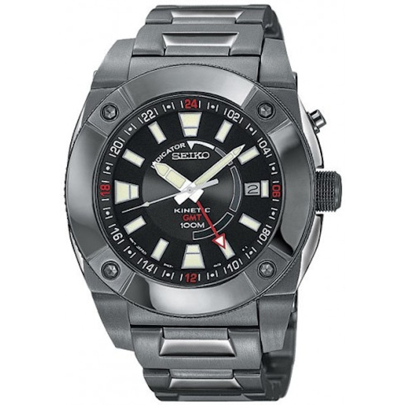 Seiko Kinetic GMT SUN007 43mm in Stainless Steel US