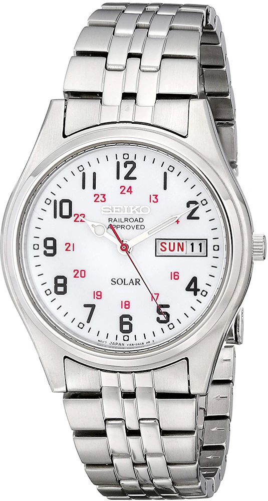 Seiko Solar Railroad Approved SNE045 - 37mm in Stainless Steel - US