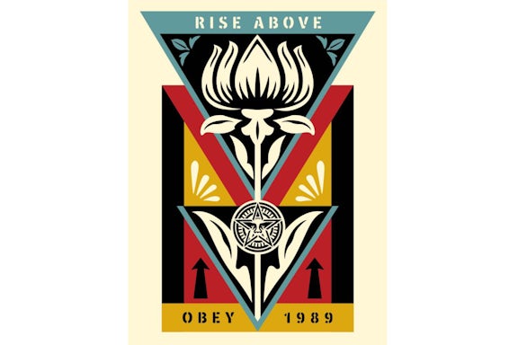 Shepard Fairey Deco Flower Print Black (Signed, Edition of 400)
