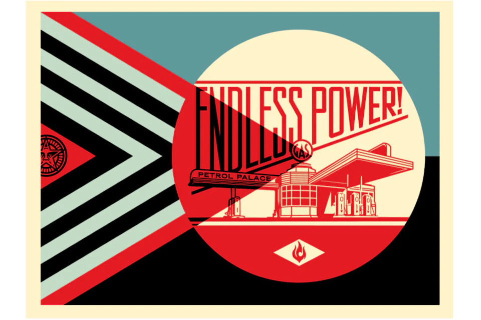 Shepard Fairey Endless Power Petrol Palace Print Blue (Signed, Edition of 350)