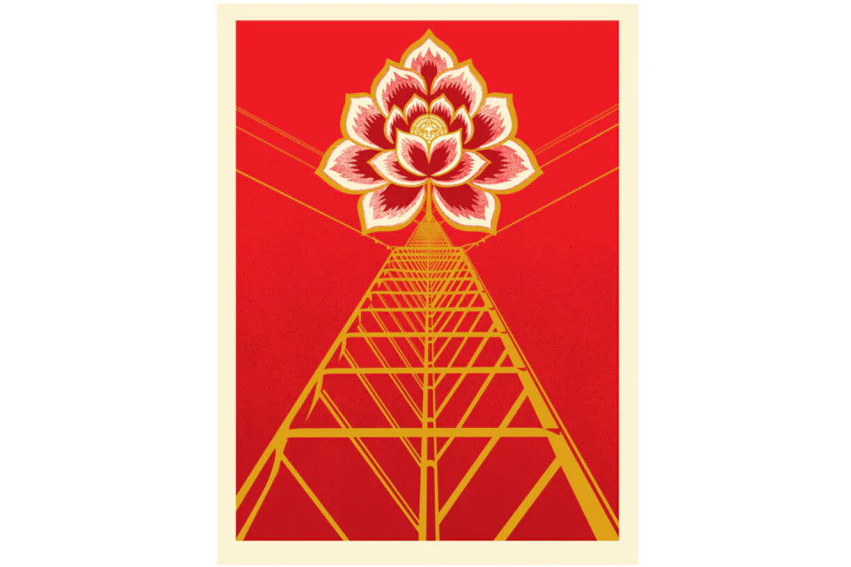 Shepard Fairey Flower Power Print Red (Signed, Edition of 375)