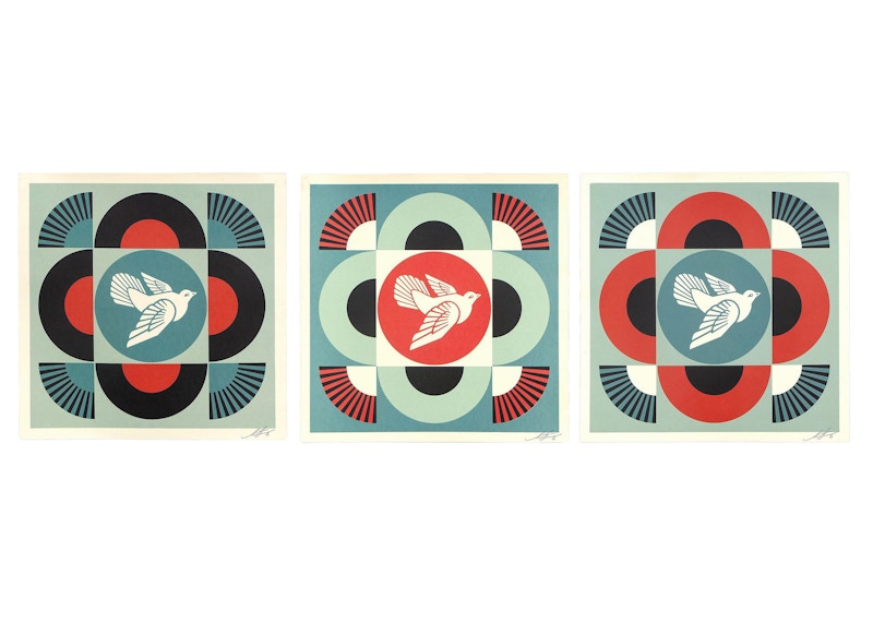 Set di stampa colomba geometrica Shepard Fairey (firmato, edizione aperta)