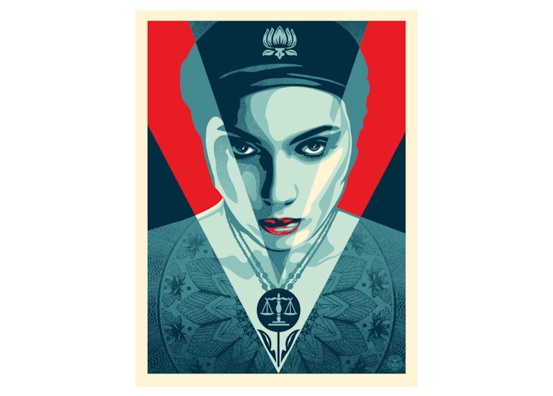 Shepard Fairey Justice Woman Print Red (Signed, Edition of 550)