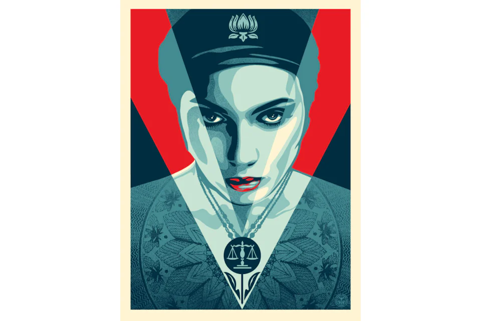 Shepard Fairey Justice Woman Print Red (Signed, Edition of 550)