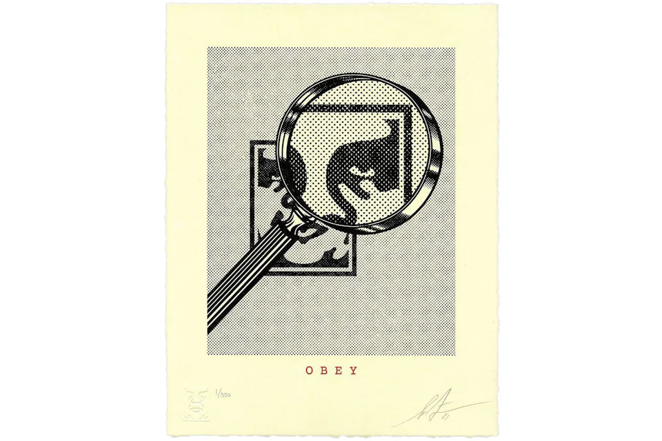 Shepard Fairey Obey Magnifying Glass Letterpress Print (SIgned, Edition of 350)