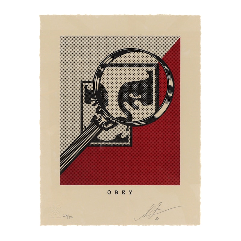 Shepard Fairey Obey Magnifying Glass Letterpress Print (Signed of