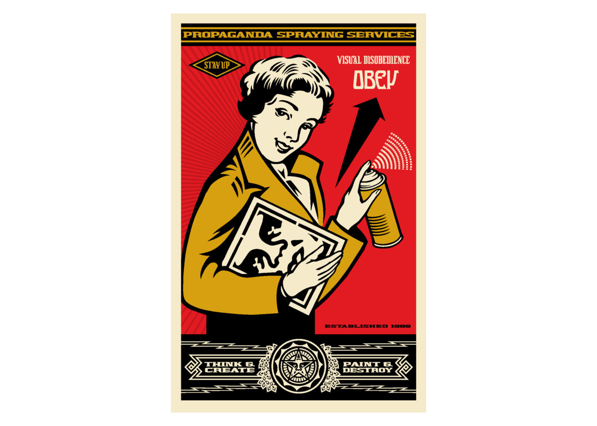 Shepard Fairey Obey Stay Up Girl Print (Signed, Open Edition) - US