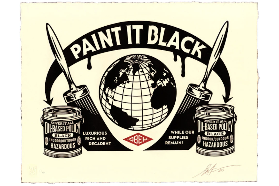 Shepard Fairey Paint It Black Print (Signed, Edition of 450)