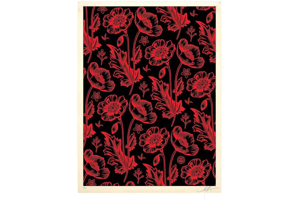Shepard Fairey Sedation in Bloom Print (Signed, Edition of 150) Black/Red