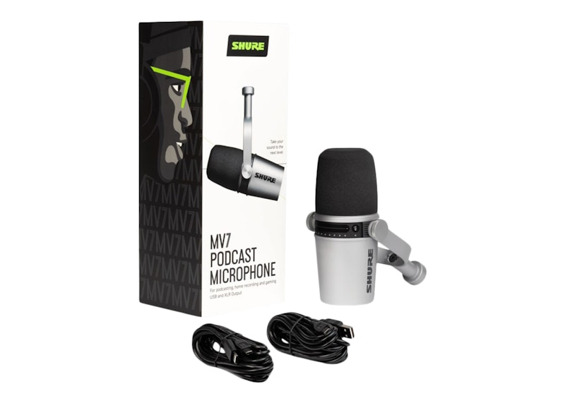 Shure M7 USB Podcast Microphone MV7-S Silver - US Shure M7 USB Podcast Microphone MV7-S Silver - US