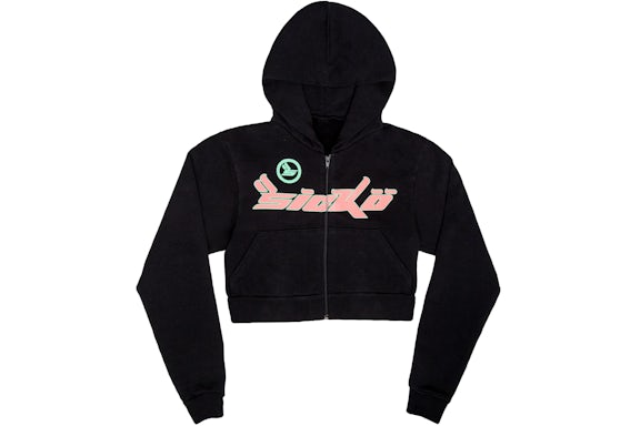 Sicko Pain Women's Cropped Zip Up Black