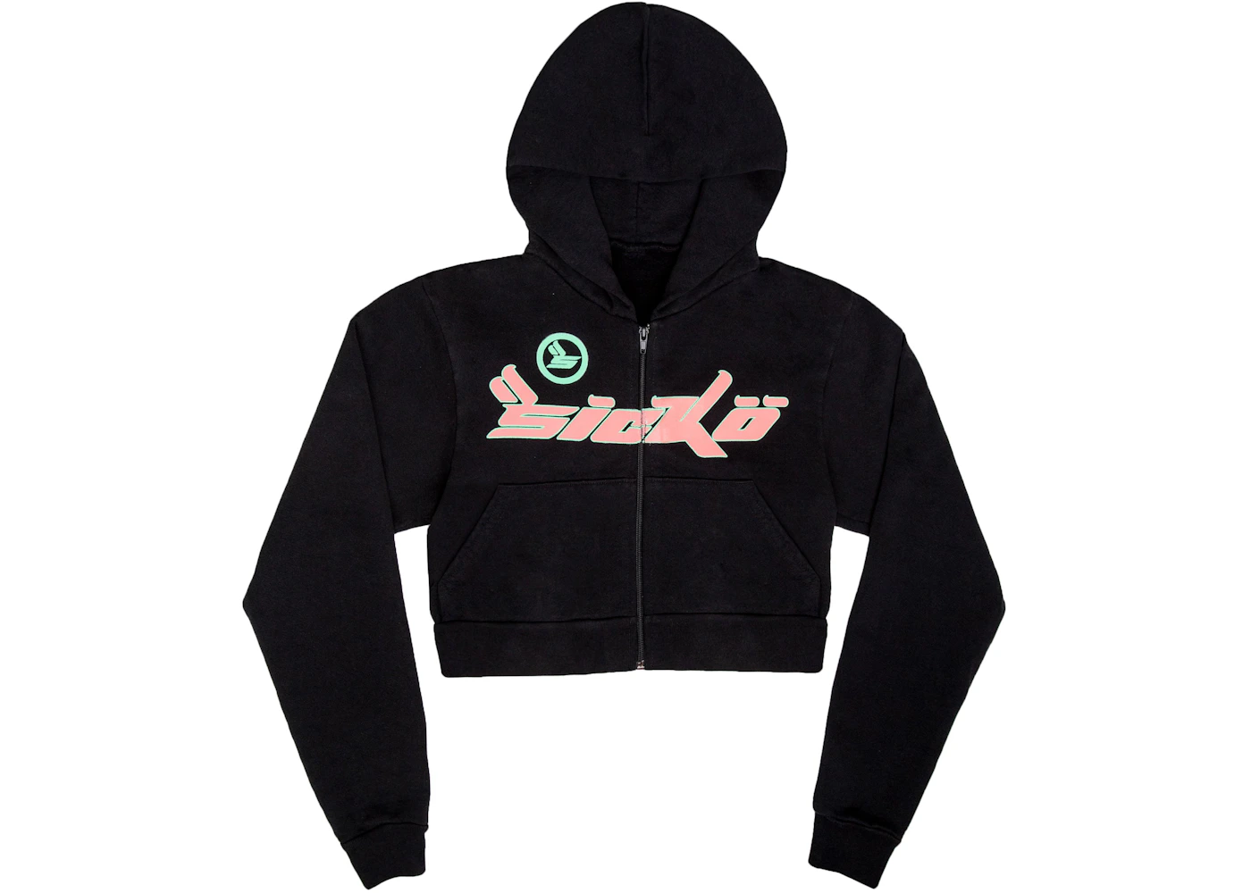 Sicko Pain Women s Cropped Zip Up Black SS19 US