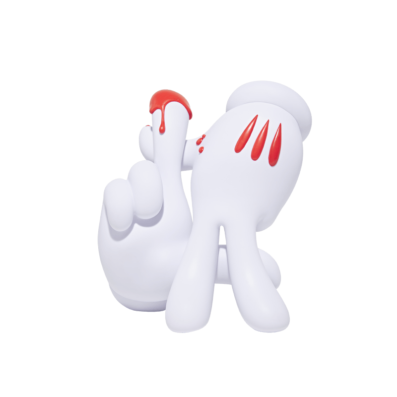 Slick OG LA Hands Vinyl Figure White/Red