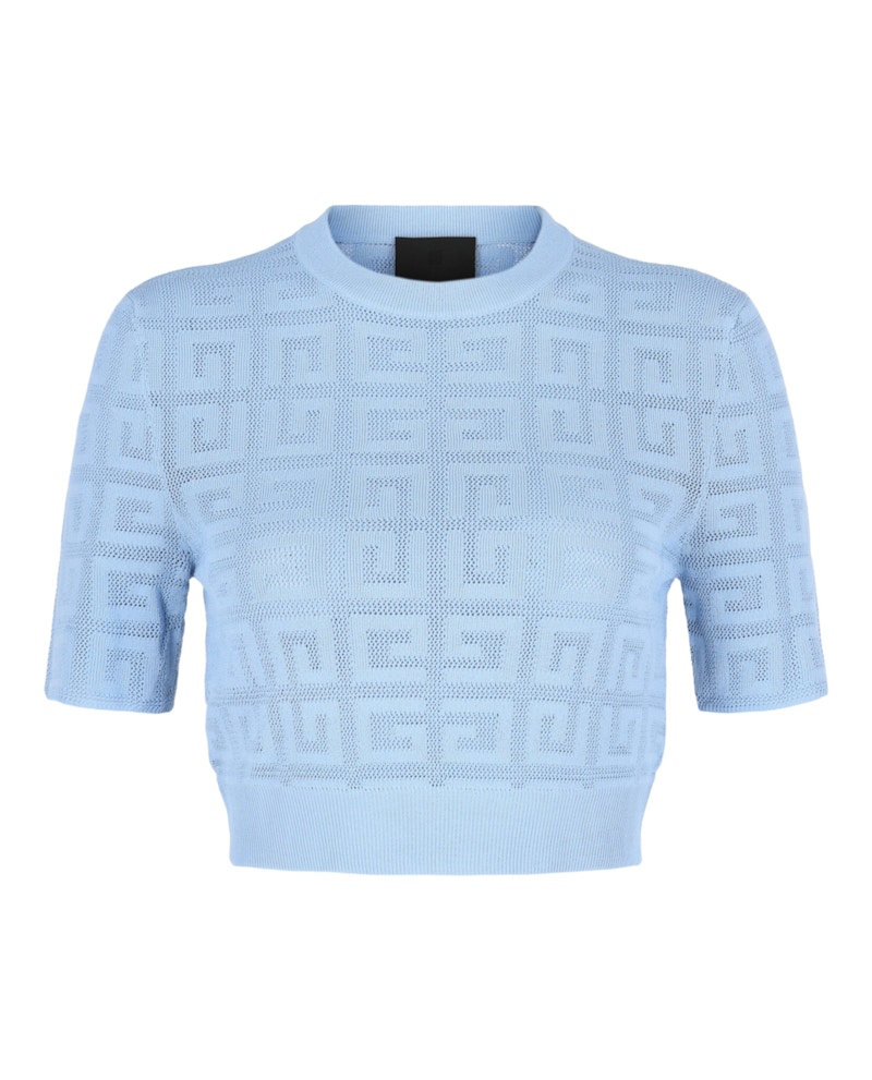 Givenchy 4G Monogram Crop Sweater Blue