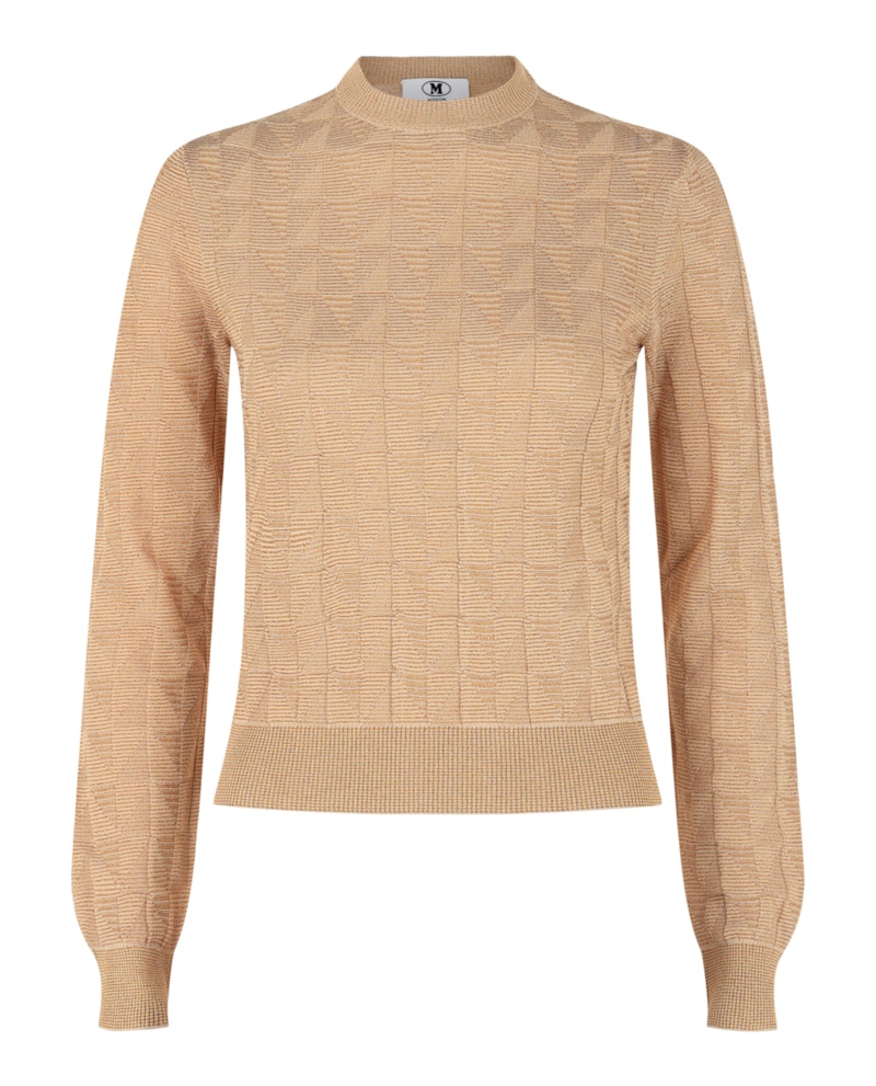 M Missoni Patterned Lame Crewneck Sweater Gold