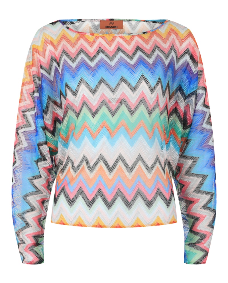 M Missoni Sheer Zigzag Print Top Multi