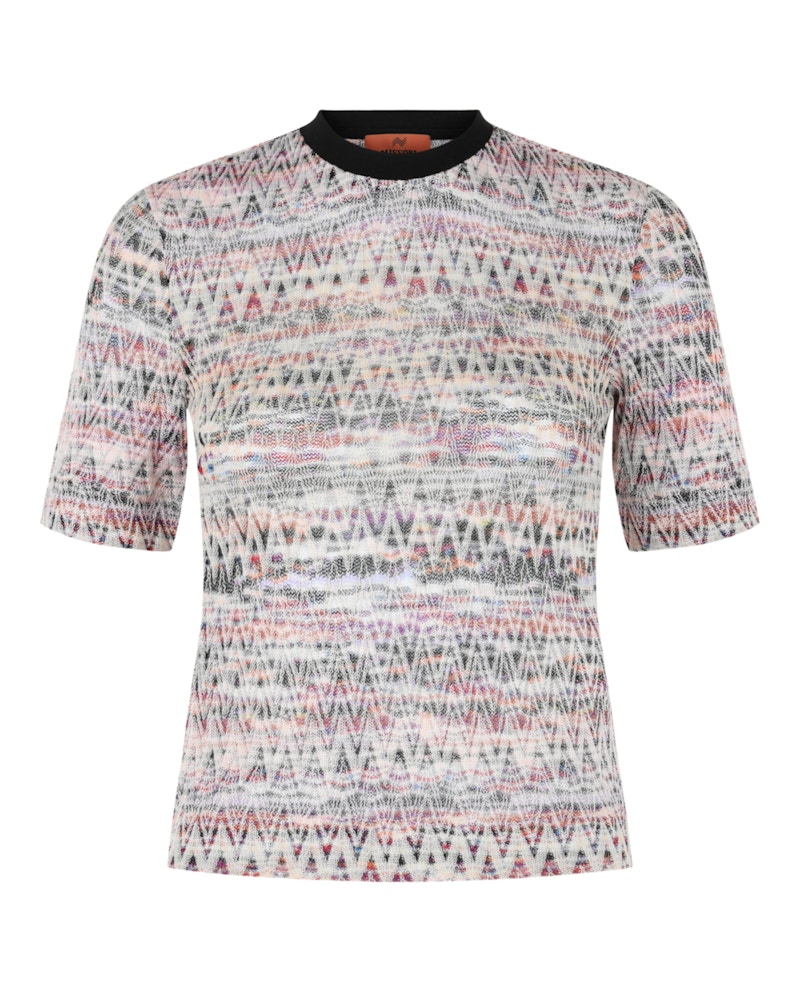 M Missoni Zig Zag Patterned Cropped Knit Top Multi