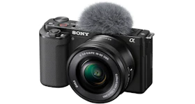 Sony Alpha ZV-E10 Mirrorless Vlog Camera (with 16-50mm Lens) ILCZVE10L/B Black