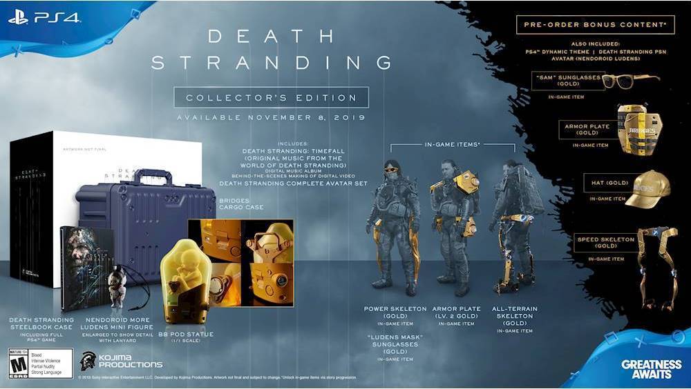 Sony PS4 Death Stranding Collecto'rs Edition Video Game Bundle 
