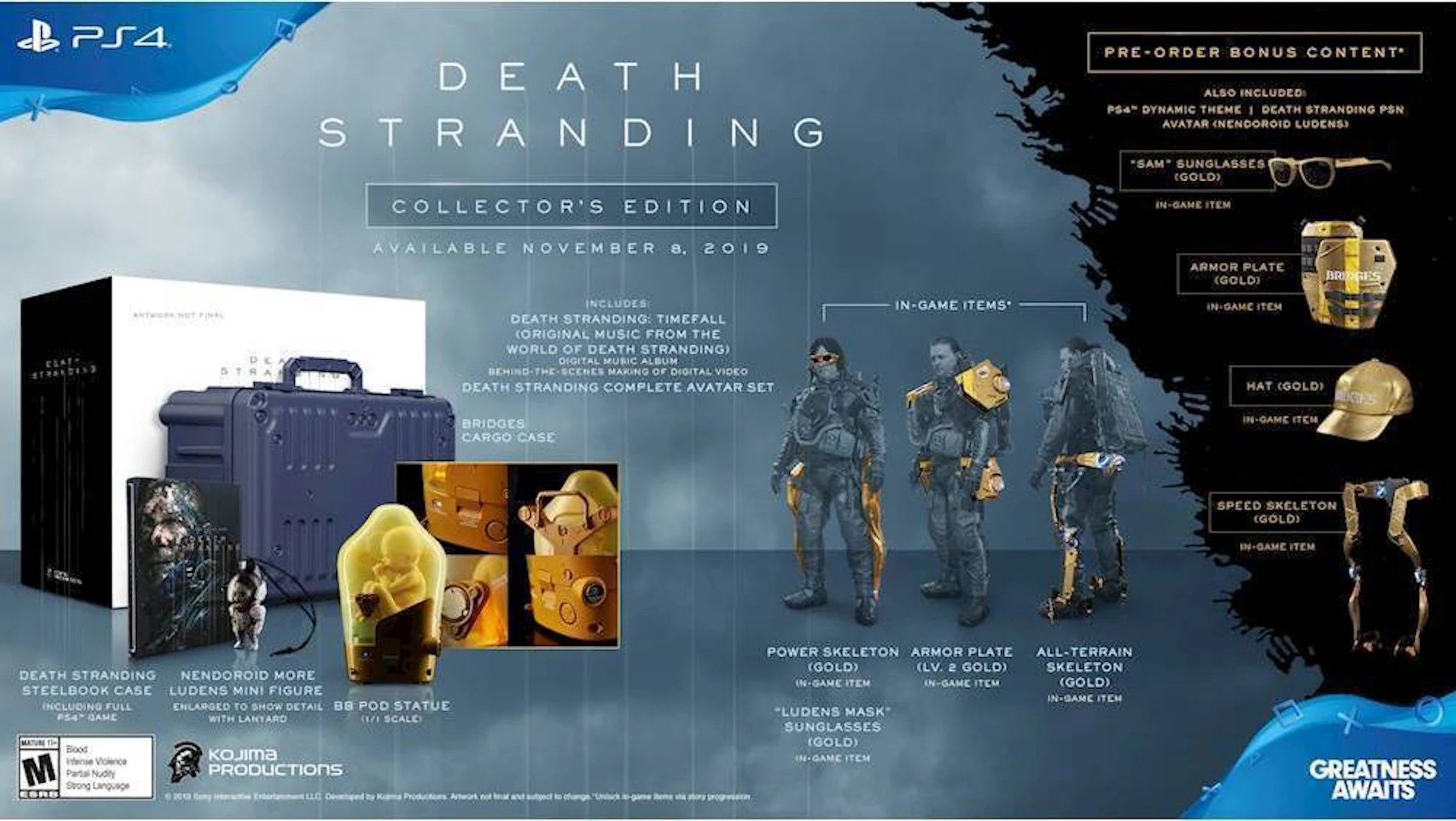 Sony PS4 Death Stranding Collecto'rs Edition Video Game Bundle - US