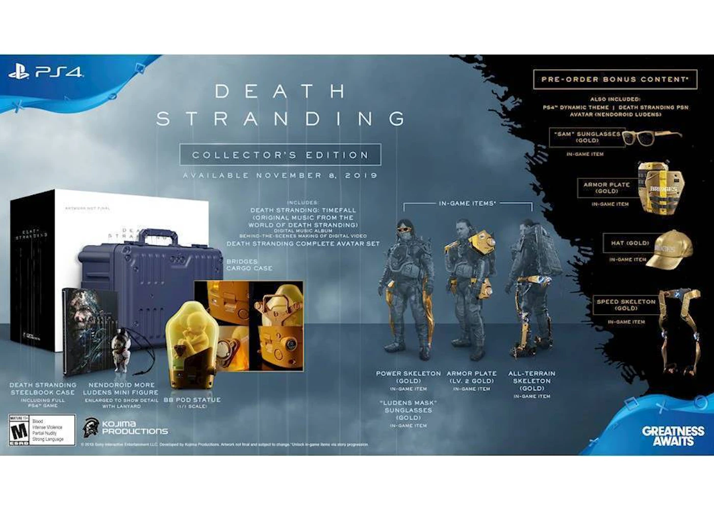 Sony PS4 Death Stranding Collecto'rs Edition Video Game Bundle - IT