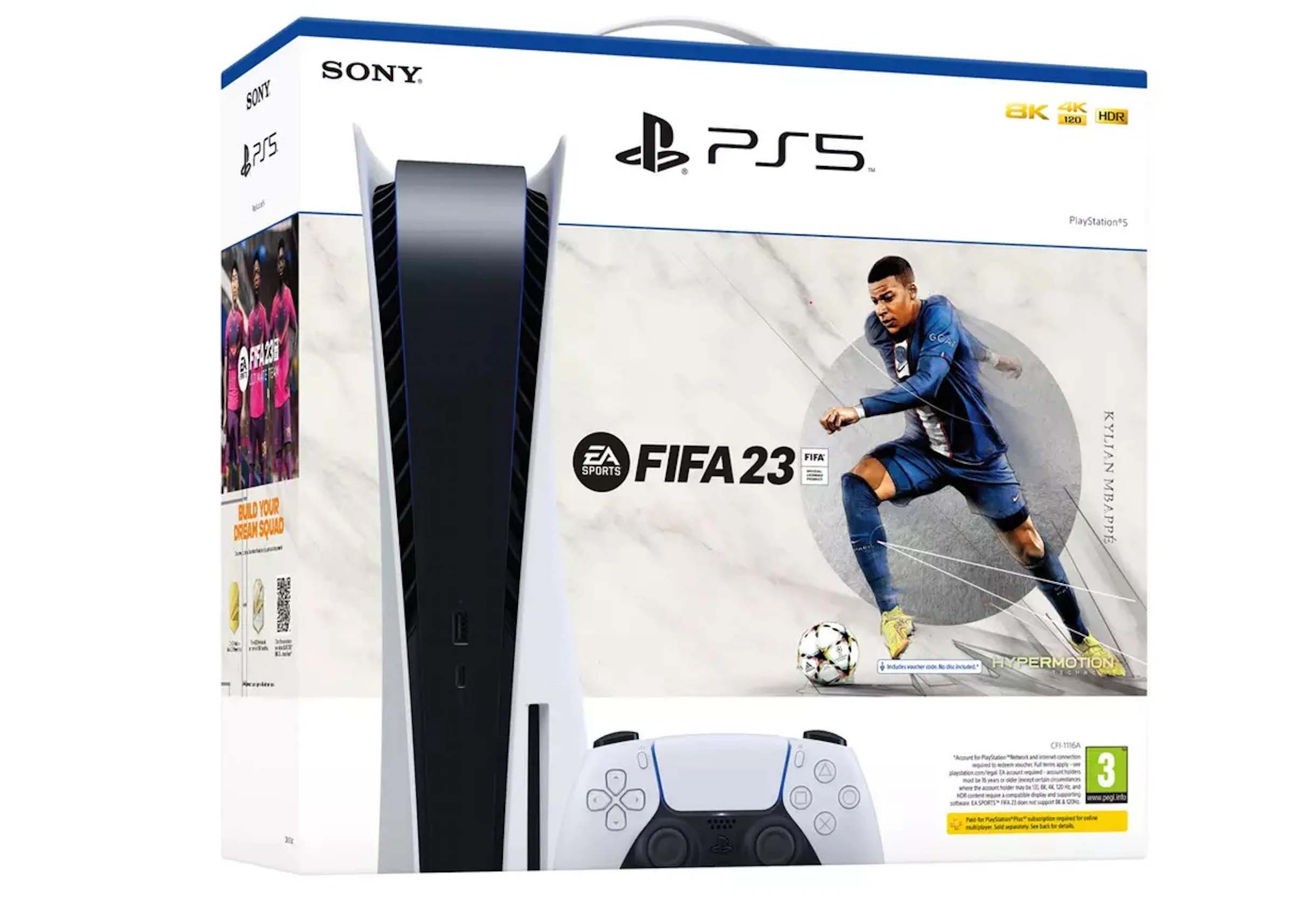 Sony PlayStation 5 PS5 Blu-ray Edition EA SPORTS FIFA 23 Console Bundle (EU  Plug) 9438199