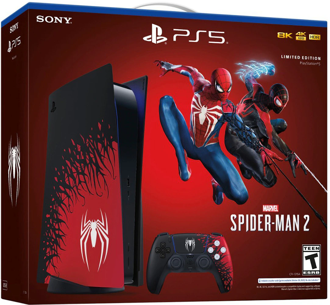 PlayStation 5 Slim Edition Bundle w/Spider-Man 2 Game & Charging Dock