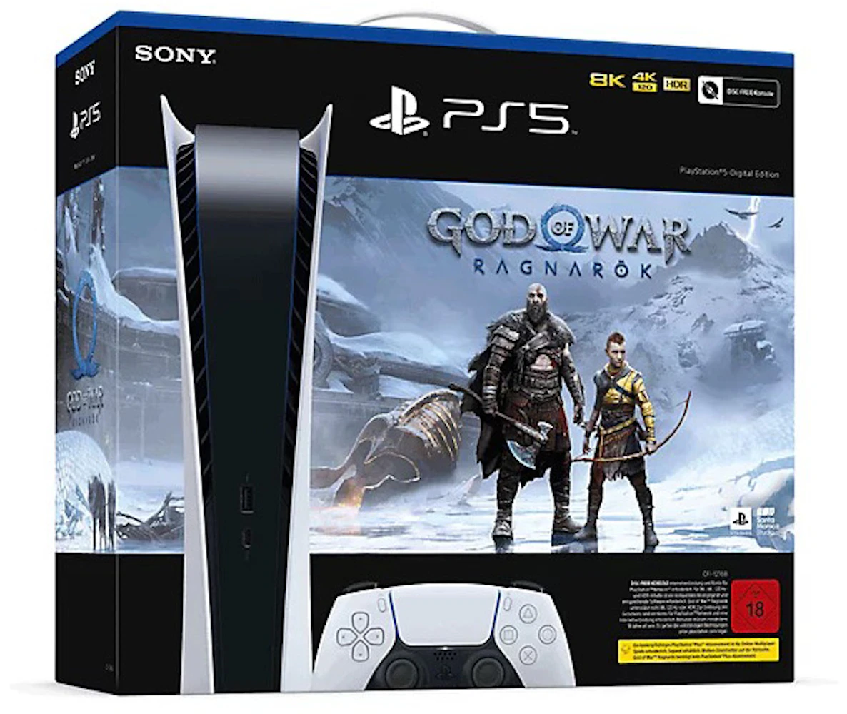Sony PlayStation 5 PS5 Digital Edition God of War Ragnarök (EU Plug)  Console Bundle - GB