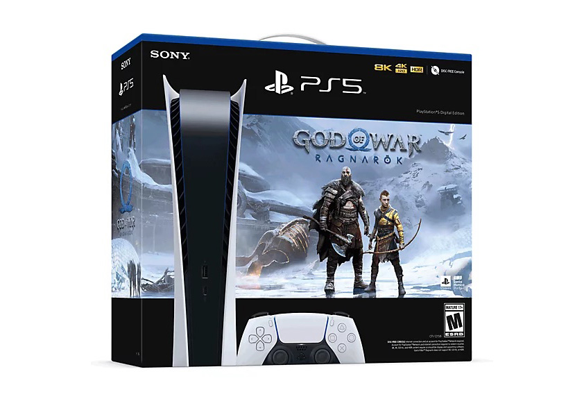 Sony PlayStation 5 PS5 Digital Edition God of War Ragnarök (US Plug)  Console Bundle 1000033246
