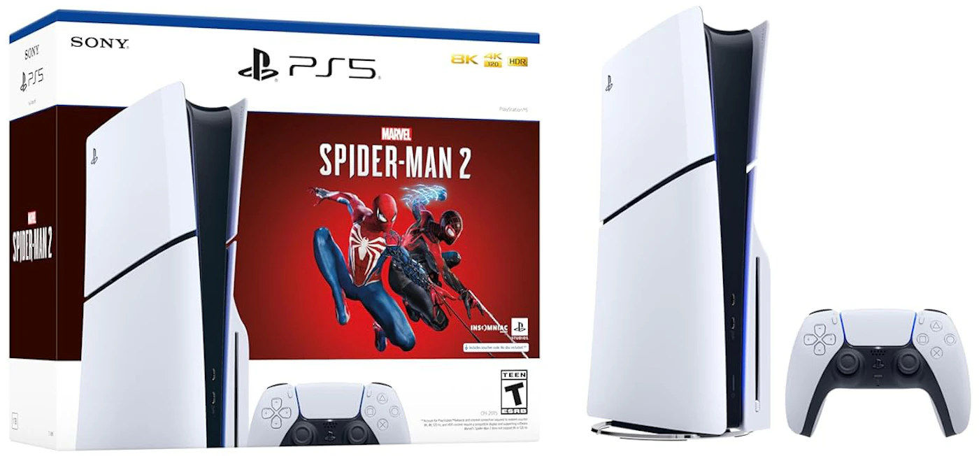 Sony PlayStation 5 Slim Console Disc Edition - Marvel's Spider-Man 2 Bundle