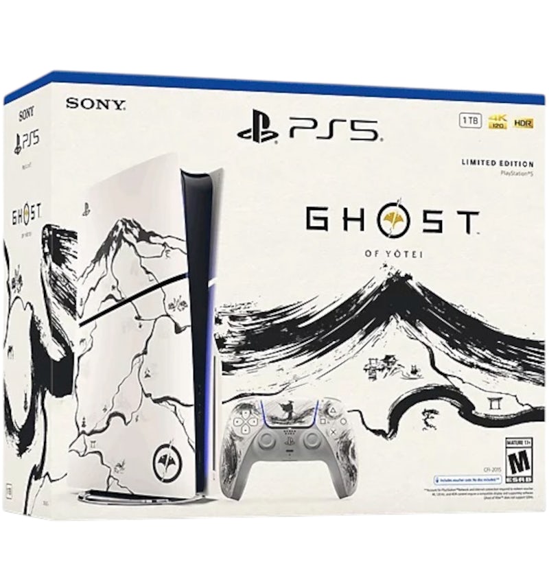 Paquete Sony PlayStation PS5 Slim Ultra HD Ghost of Yotei Black