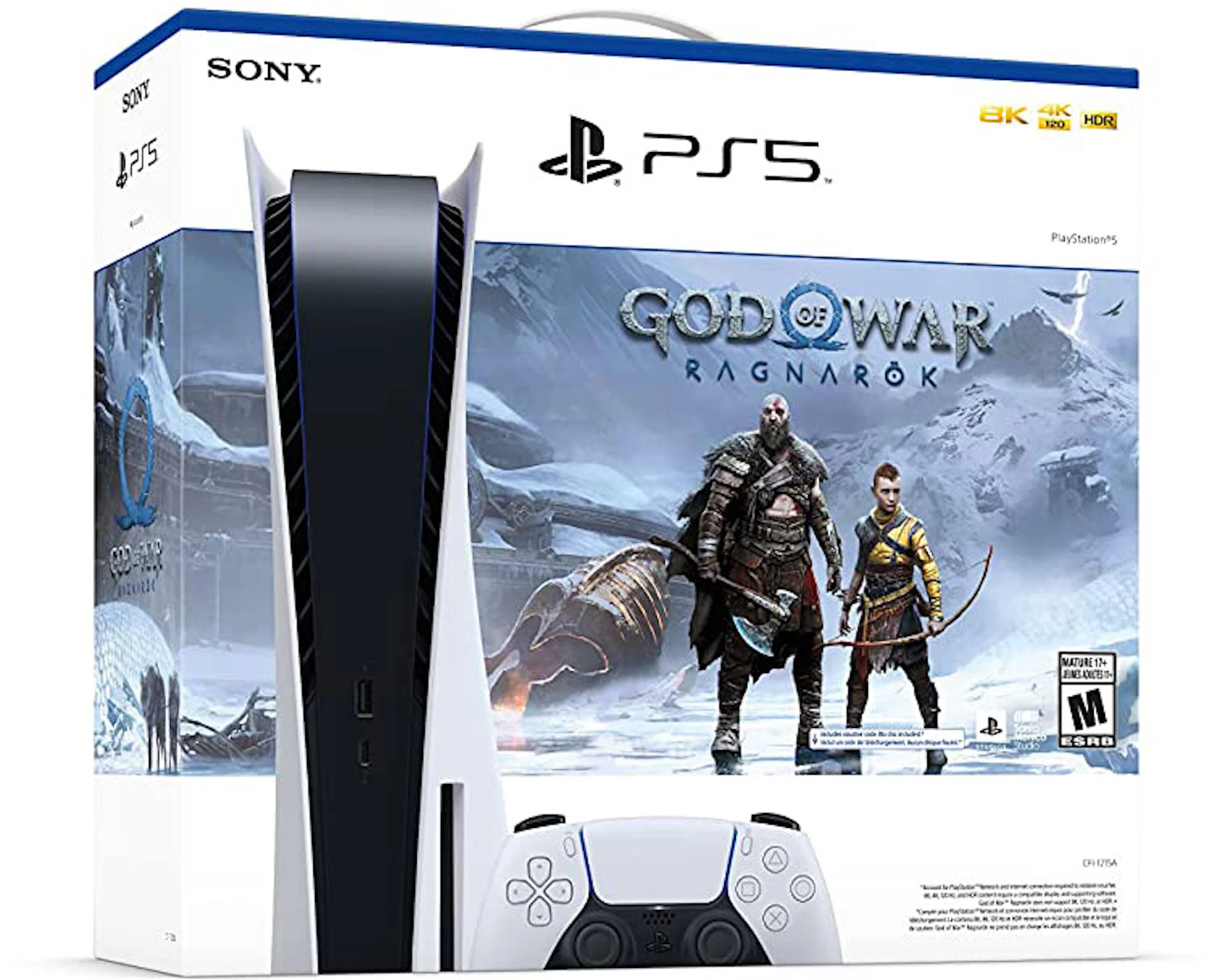 Sony PlayStation 5 PS5 Blu-ray Edition God of War Ragnarök (US Plug)  Console Bundle White - US