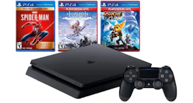 Sony Playstation 4 PS4 Slim 1TB (3 Game Bundle: Spiderman 3, Horizon Zero Down, Ratchet and Clank) Console CUH-2115B