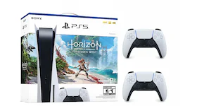 Sony Playstation 5 PS5 Horizon Forbidden West Blu-Ray Console with Extra DualSense Wireless Controller Bundle (US Plug) 1000032115/1000032000-3005715 Glacier White
