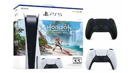 Sony Playstation 5 PS5 Horizon Forbidden West Blu-Ray Console with Extra DualSense Wireless Controller Bundle 1000032115/1000032000-3006392 Midnight Black