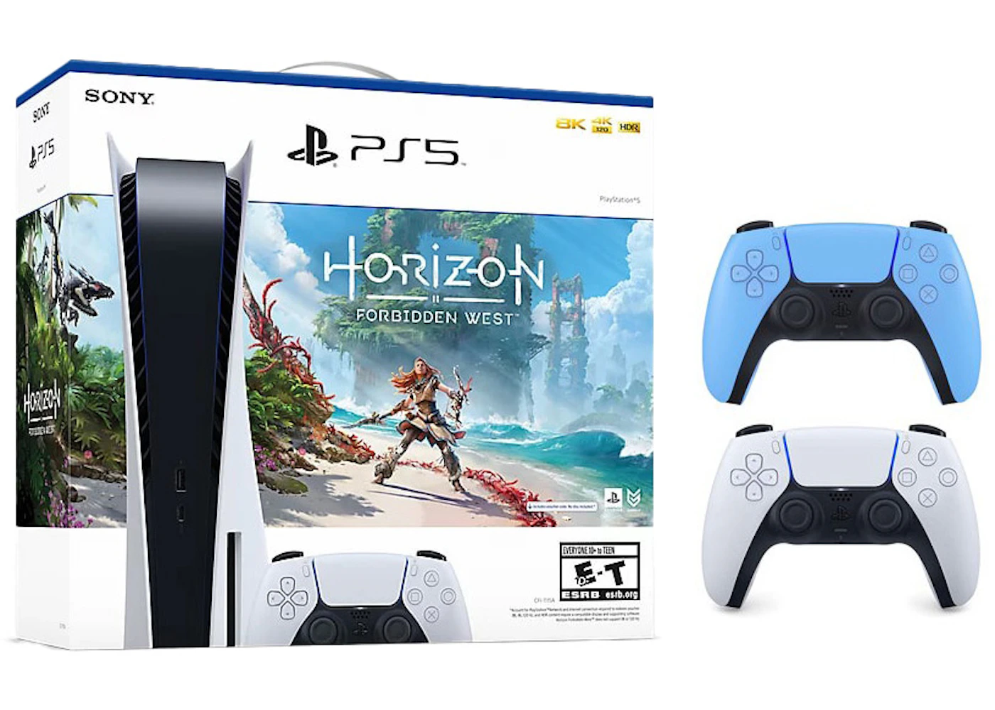 Sony Playstation 5 PS5 Horizon Forbidden West Blu-Ray Console with Extra  DualSense Wireless Controller Bundle (US Plug)  1000032115/1000032000-3006394 Starlight Blue - GB