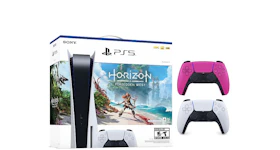 Sony Playstation 5 PS5 Horizon Forbidden West Blu-Ray Console with Extra DualSense Wireless Controller Bundle 1000032115/1000032000-3006395 Nova Pink